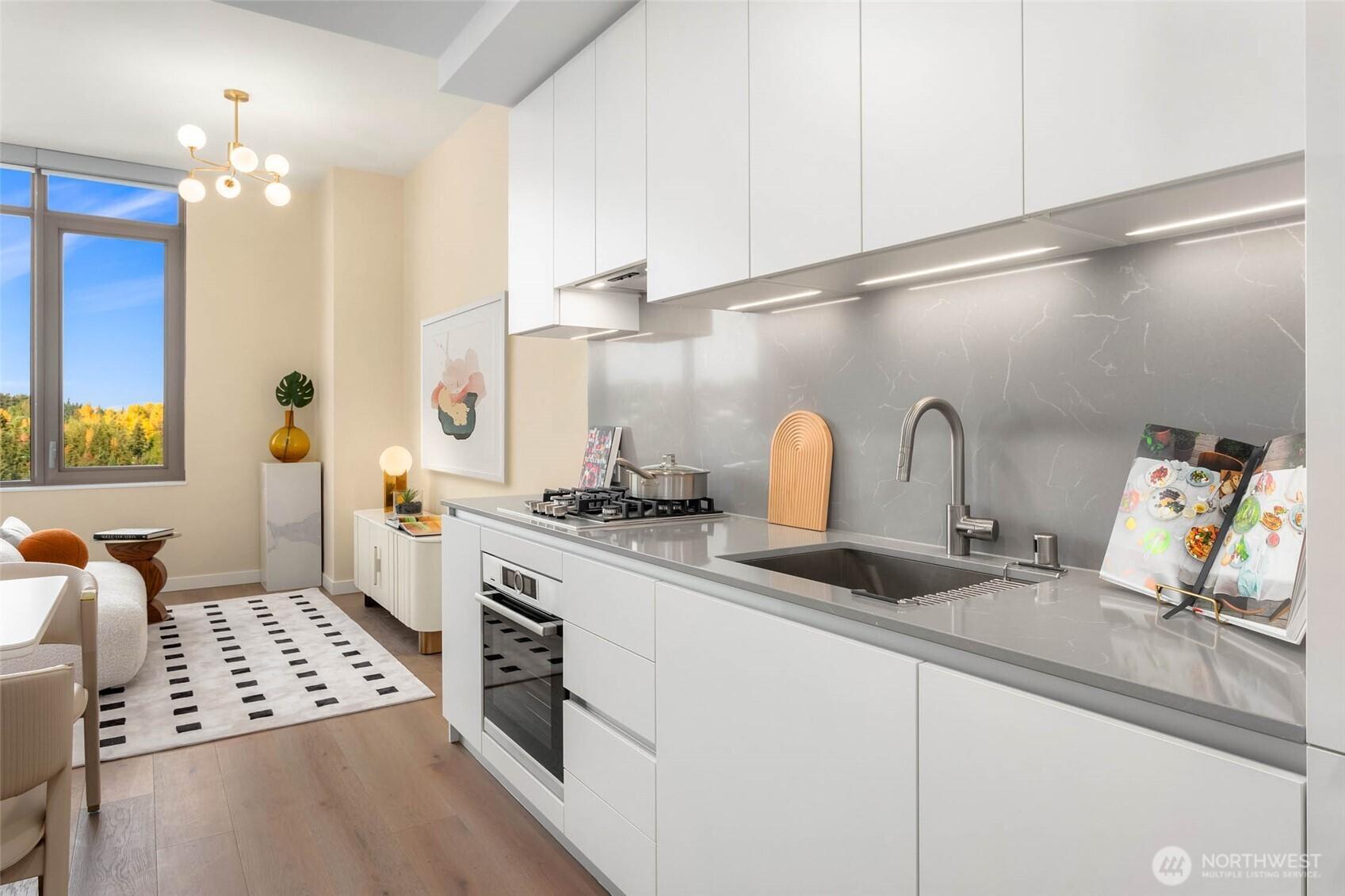 Photo of similar floor plan on higher floor.
