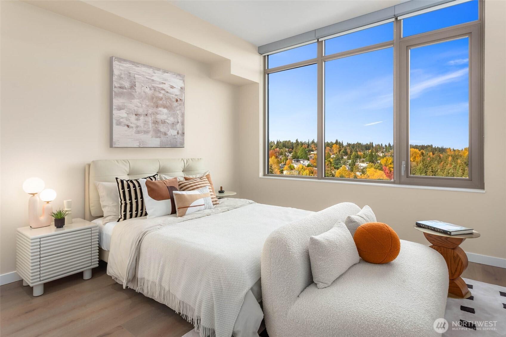 Photo of similar floor plan on higher floor.