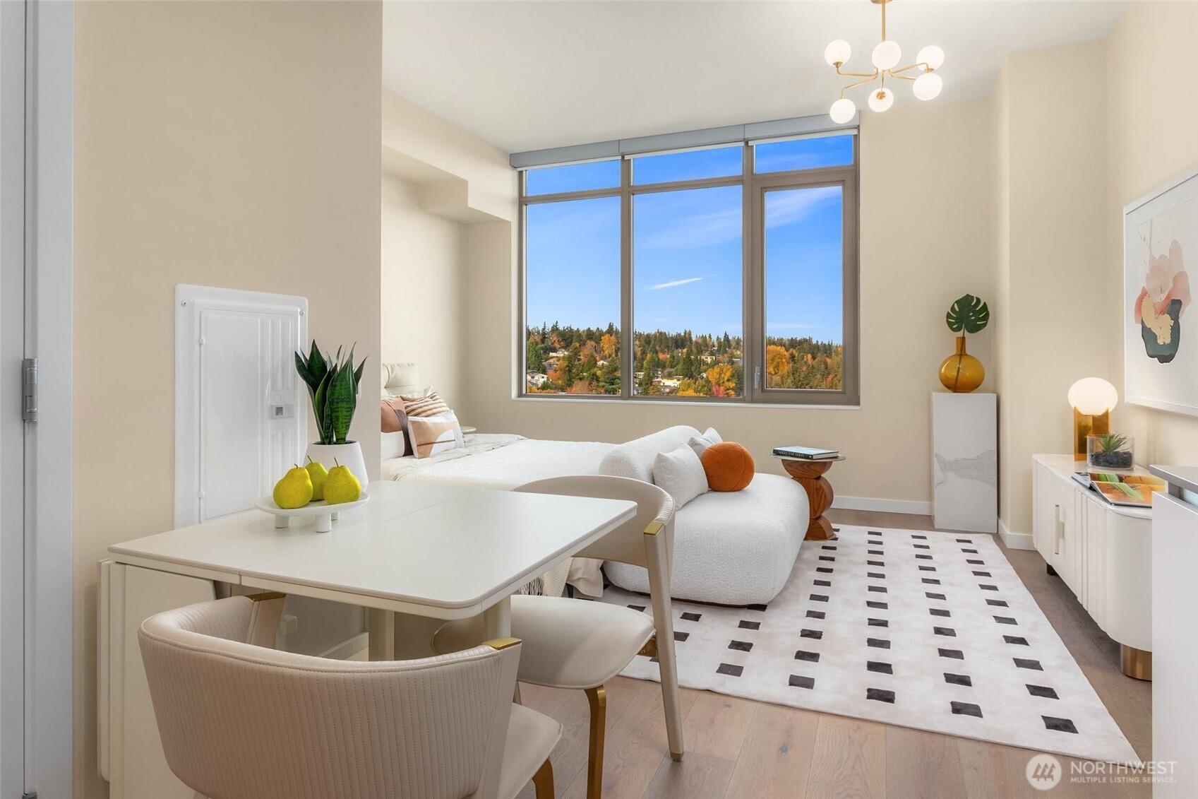 Photo of similar floor plan on higher floor.