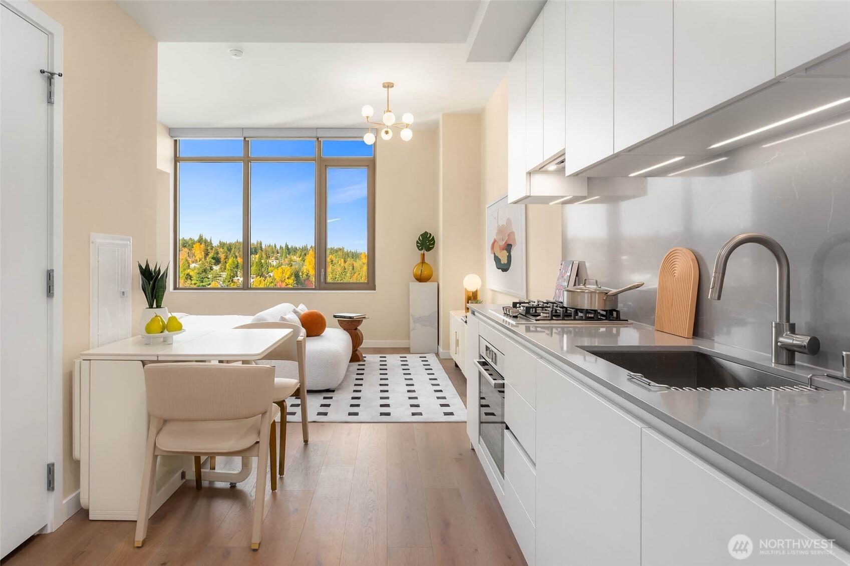 Photo of similar floor plan on higher floor.