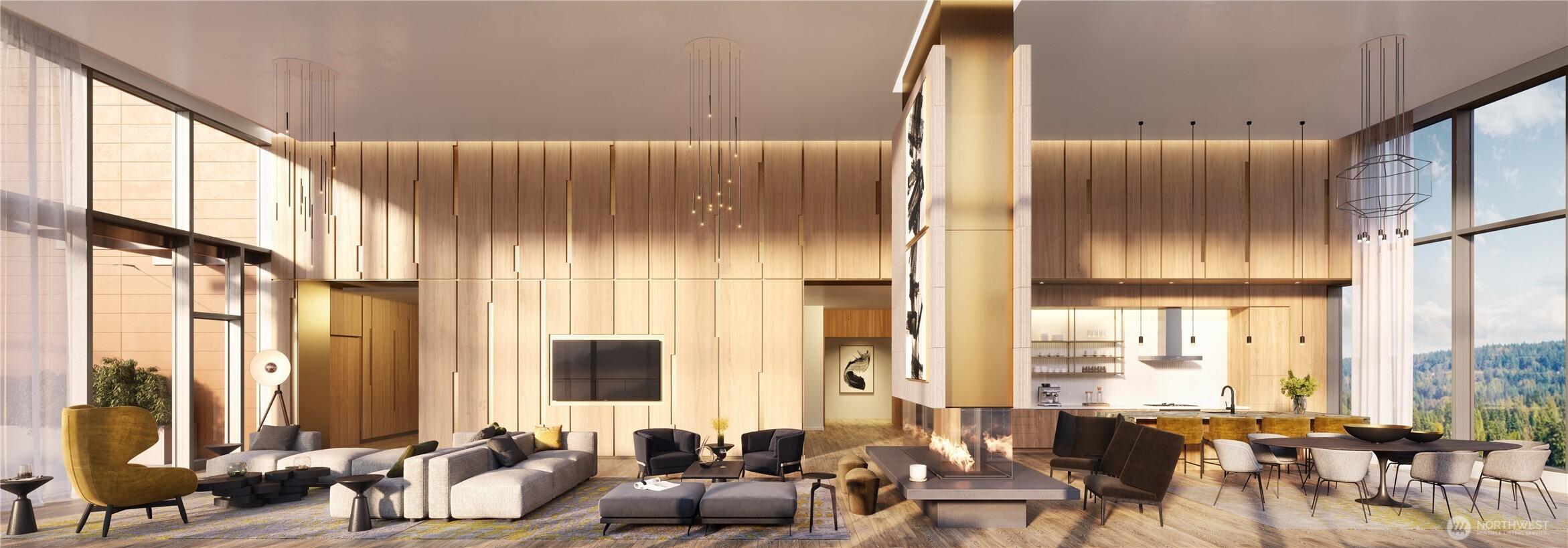 Rendering of rooftop amenity